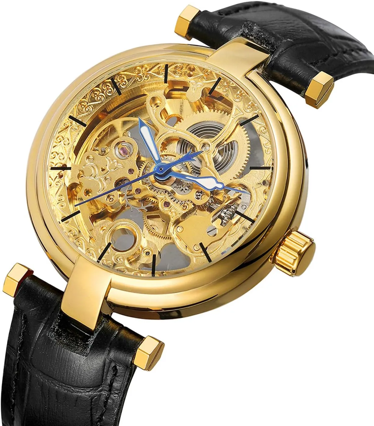 Luxury nonproductive belter residue corpse bid rouse Mens Business Automatic Mechanical Watch Fashion Skeleton Leather Strap Waterproof Sports Watches MASTOP 