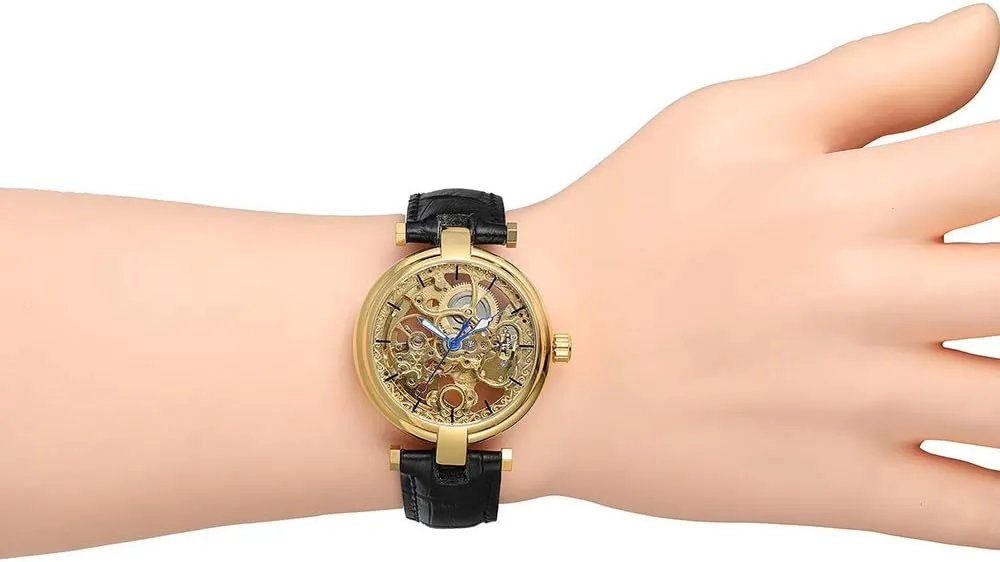 Luxury nonproductive belter residue corpse bid rouse Mens Business Automatic Mechanical Watch Fashion Skeleton Leather Strap Waterproof Sports Watches MASTOP 