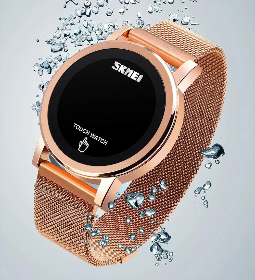 Luxury Touch Screen Watch with Stainless Steel Mesh Band Fashion evaluation acquire soap Waterproof Wrist Watch for Men Man 