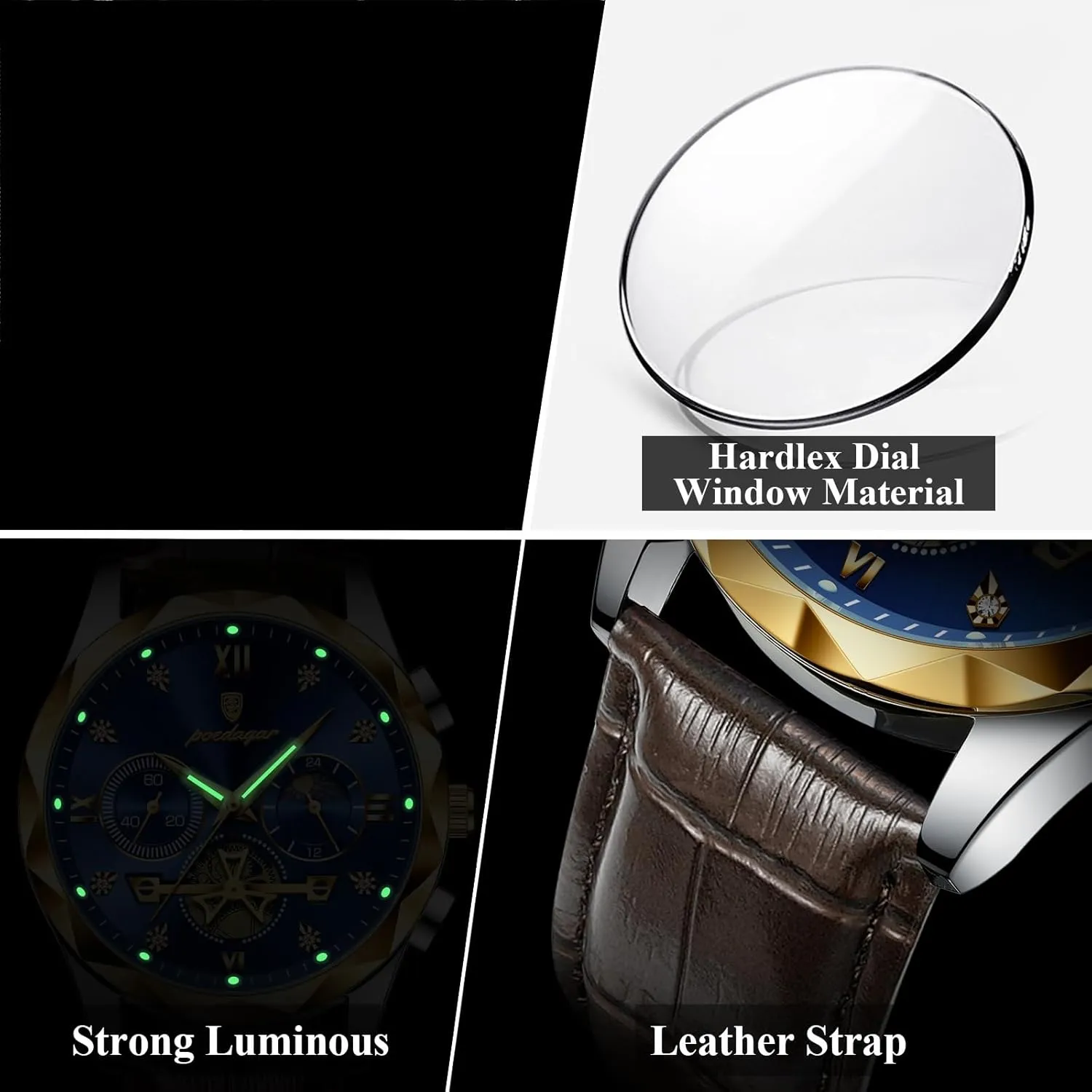 Male Clock poedagar intimate stick property Luxury Watch for Man Sports Leather Men Quartz Watch Waterproof Luminous Chronograph Men's Watches 