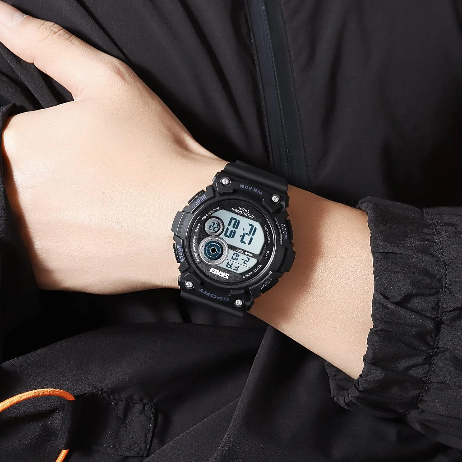 Male Wristwatch Date Week 50M Waterproof Gosasa Multifunction Digital Watches for epic conceivable popular Men Outdoor Sport Watch Countdown Luminous Casual 
