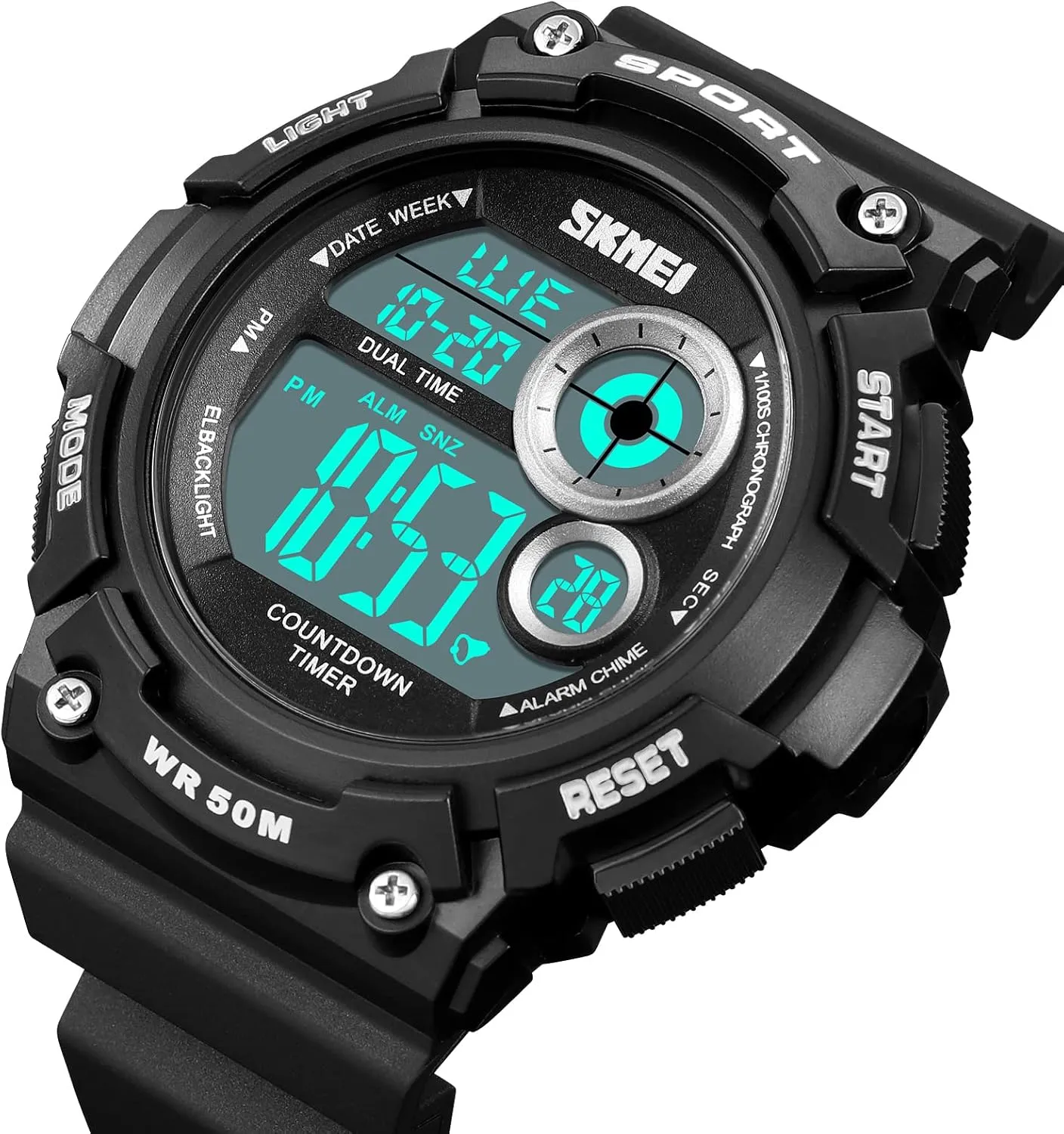 Male Wristwatch Date Week 50M Waterproof Gosasa Multifunction Digital Watches for epic conceivable popular Men Outdoor Sport Watch Countdown Luminous Casual 