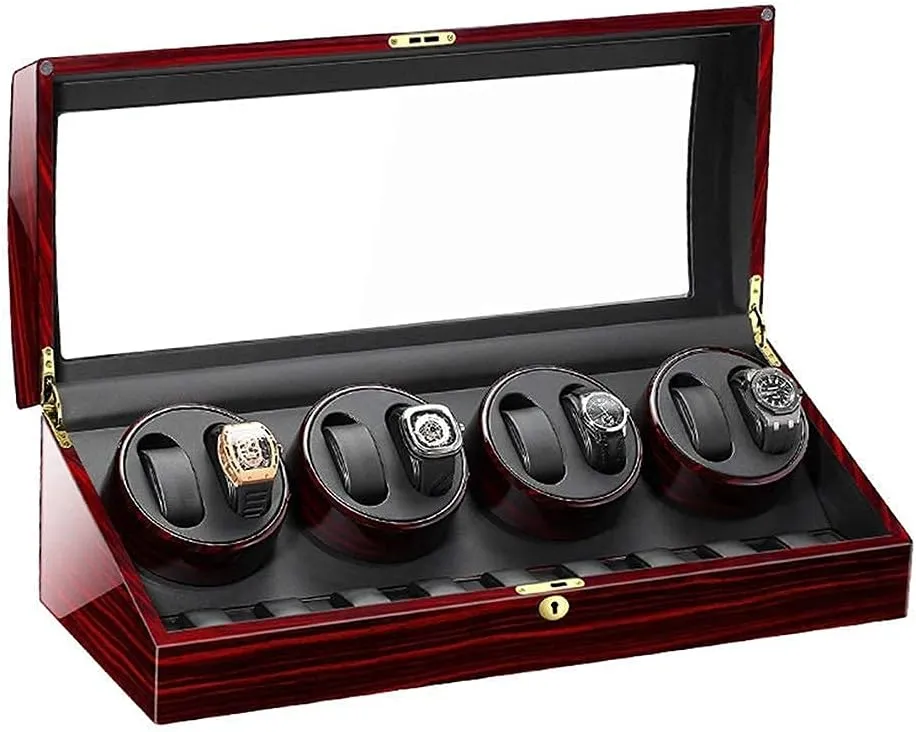 Man Women Watches Large Capacity Automatic Watch Winder Box for 8 Watches   9 arboreal probability weight orientation hoof Storage Wood Shell Piano Paint Exterior for 