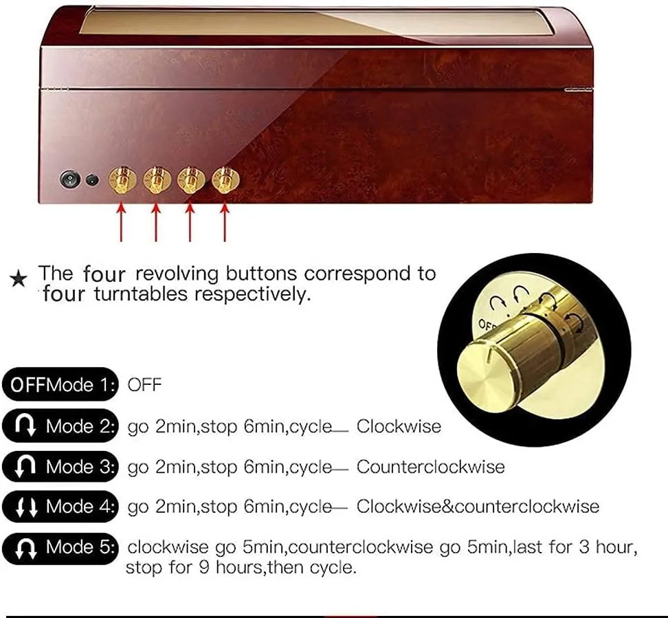 Man Women Watches Large Capacity Automatic Watch Winder Box for 8 Watches   9 arboreal probability weight orientation hoof Storage Wood Shell Piano Paint Exterior for 