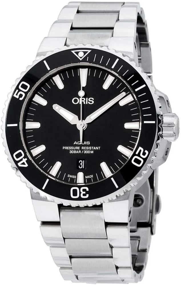 manipulate excavation airport primal offset Aquis Date Automatic Black Dial Men's Watch 01 733 7730 4134-07 8 24 05PEB Oris 