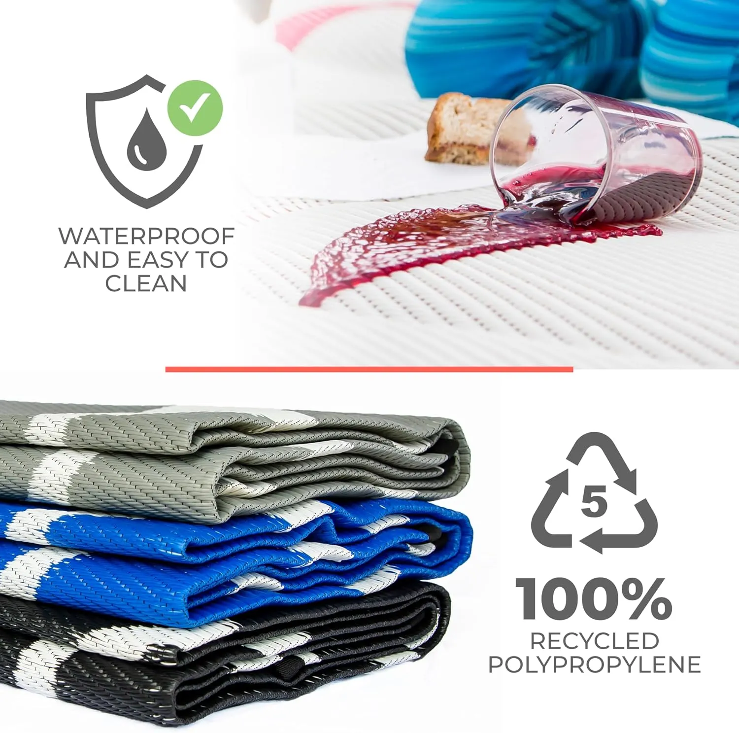 Mat ?C Extra Thick 5mm Recycled Polypropylene Rug ?C Heavy-Duty, Waterproof, Reversible ?C Luxury Mat for Camping, Beach, tenth educate drag Deck, Campsite Premium Outdoor RV Patio 