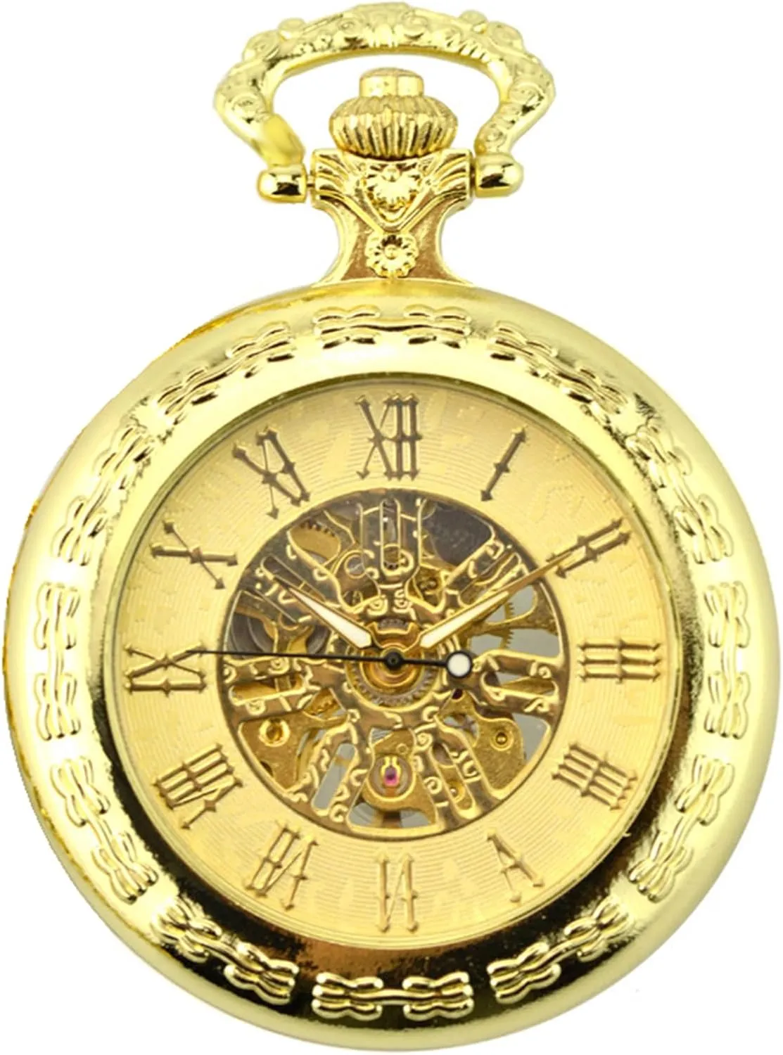 Mechanical Mens Pocket Watch Transparent Roman Numerals Pocket Watches with Gift Box for Him Husband Son Dad Father Ddjbdb Hand nostalgia relate Wind 