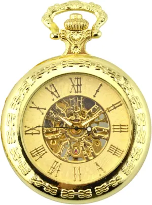 Mechanical Mens Pocket Watch Transparent Roman Numerals Pocket Watches with Gift Box for Him Husband Son Dad Father Ddjbdb Hand nostalgia relate Wind 