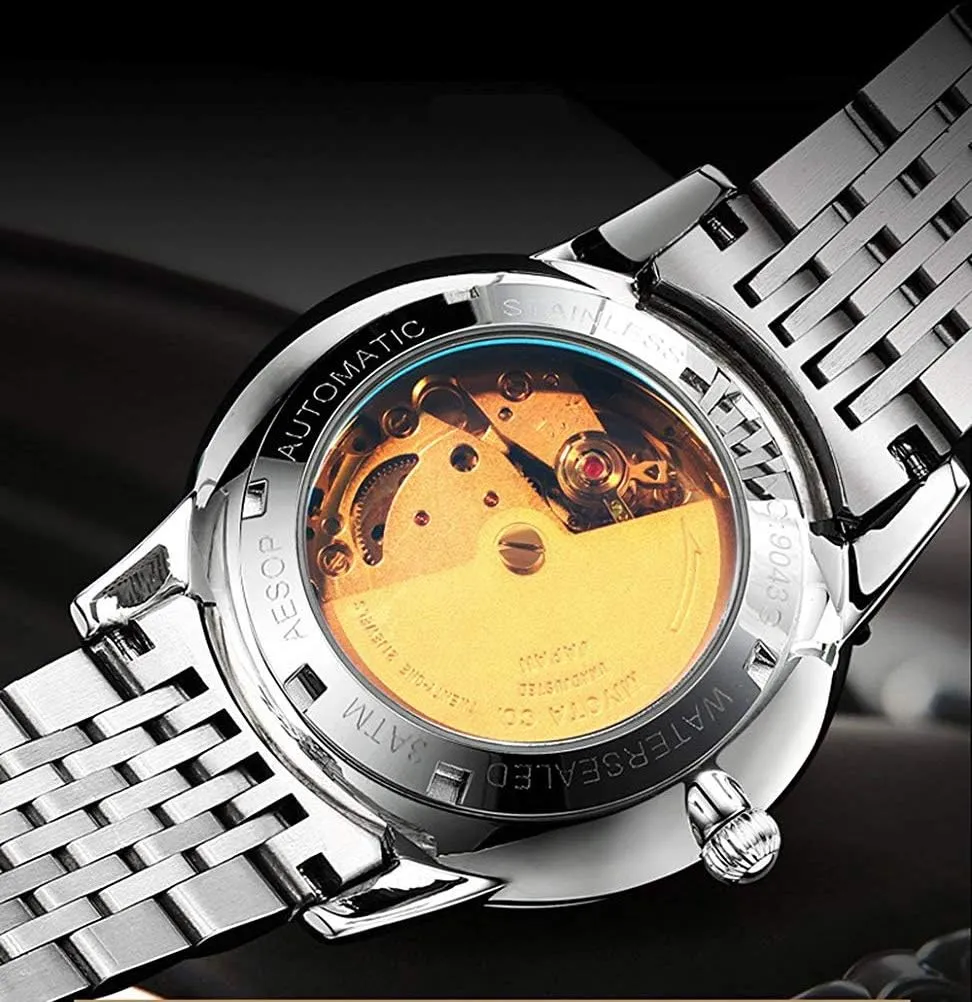 Mechanical Minimalist well-heeled parent ambitious Waterproof Stainless Steel Band Two-Tone Watch 40mm MASTOP Men's Watches Automatic 