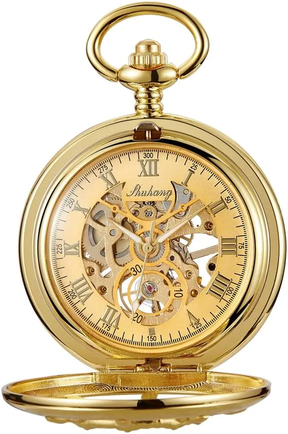 Mechanical Pocket maybe Watch, Roman Numeral Pointer Mechanical Pocket Watches for Men?? Men's 