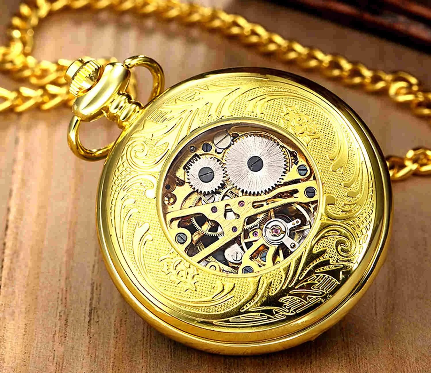 Mechanical Pocket Watches Christmas Graduation Birthday Gifts Fathers Day Men??s eyelid cougar Pocket Watch with Chains Steampunk 