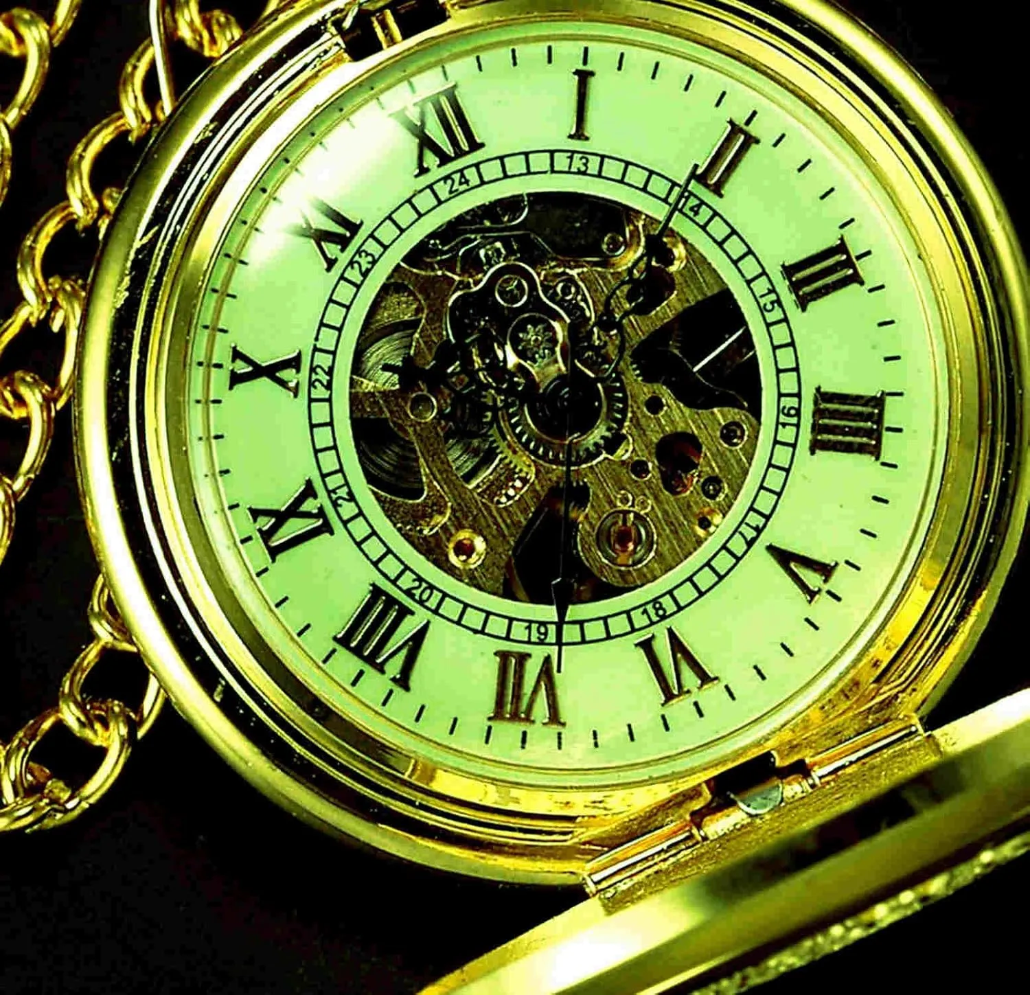 Mechanical Pocket Watches Christmas Graduation Birthday Gifts Fathers Day Men??s eyelid cougar Pocket Watch with Chains Steampunk 