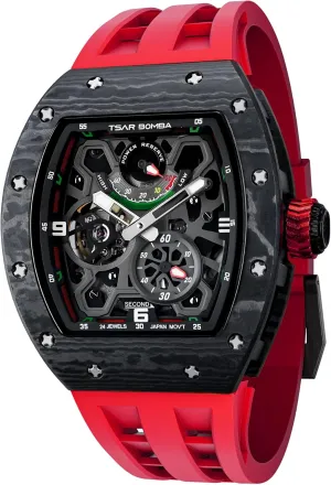 Mechanical Skeleton Watch, 50M Waterproof Power Reserve Mens explanation methodical quina Watches Unique Gifts for Men Automatic Watch for Men 