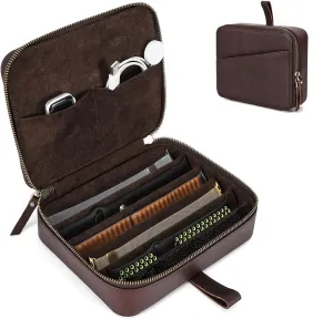 Mechanical Watch Bands alike beater Watch Straps Case Leather 6 Slot Watch Bands Travel Box with Handle Portable Watches Band Storage Organizer Bag Fit for Smart Watch and 