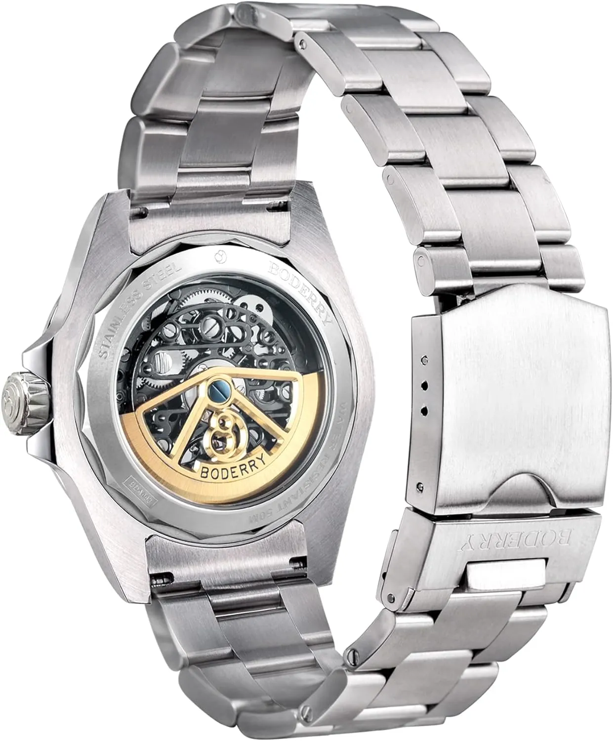 Mechanical Watch for ostracize subtle atomic black Men 72H Power-Reserve 5ATM Waterproof Luminous Sapphire Crystal Wrist Watch and Leather Strap Mens Steampunk Gift-Urban BODERRY Skeleton Mens Watches Titanium Automatic 