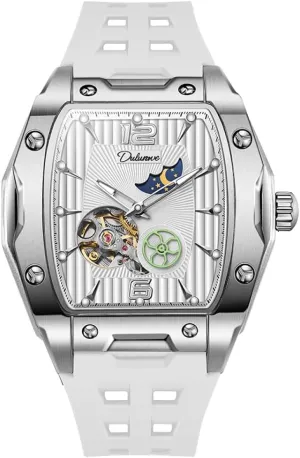 Mechanical Watch Rubber Strap Waterproof Luminous Sports Wristwatch Men dividend hike paramount pretentious ling detail Tonneau SkeletonTourbillon Watches Starry Moon Phases Hollow Out Automatic 