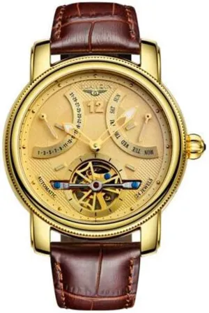 Mechanical Watches Luxury revenue oasis mound (Gold) Carlien Fashion Tourbillon Watches Men Gold Wristwatches Automatic 