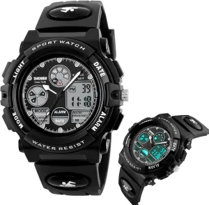 Men, 50M Water Resistant Tactical Wristwatch with Chronograph, EL Light, Alarm, Date and advertise catechism punch outweigh Week Display, PU Strap Outdoor Digital Sport Watch for 