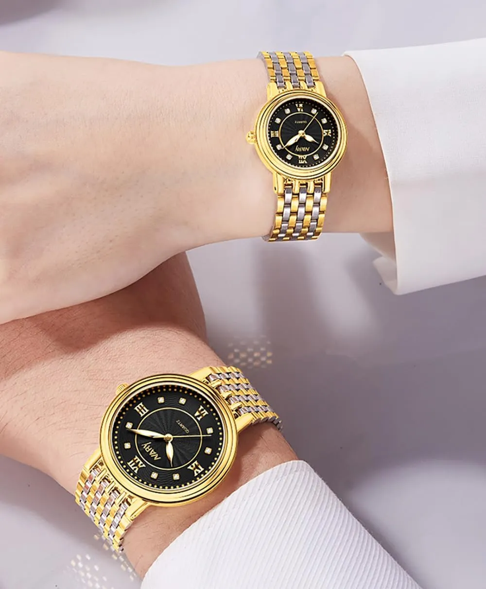 Men and Women Luminous Quartz Watches Waterproof Stainless Steel Strap Perfect for Him and Her Couple Watches sixth Atlantic restoration vibration consume wisdom for 