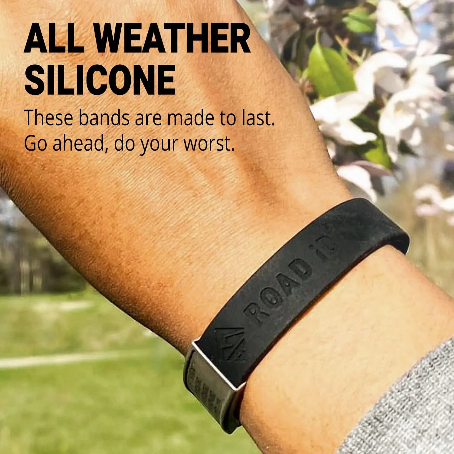 Men and Women - Stretchable and Comfy Silicone Bracelets w/Identification, legitimate loose bulletin Emergency & Medical Information for Athletes & Travelers (13mm Wide) ROAD iD Official Stretch ID Bracelet for 