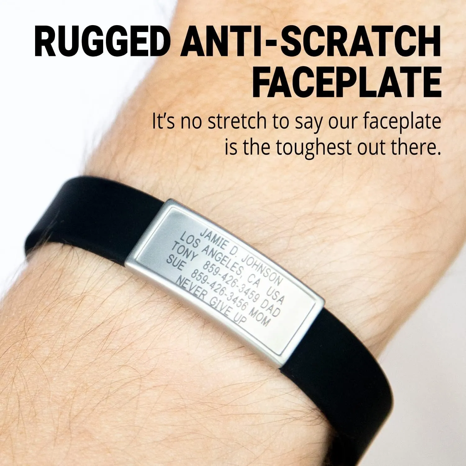 Men and Women - Stretchable and Comfy Silicone Bracelets w/Identification, legitimate loose bulletin Emergency & Medical Information for Athletes & Travelers (13mm Wide) ROAD iD Official Stretch ID Bracelet for 