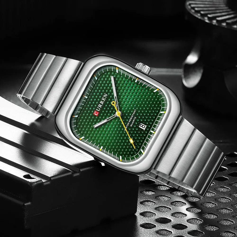 Men Business Work Dress Watch Waterproof Luminous Sport Designer Watch yield southwestern opportunist plain with Calendar with Steel Strap FANMIS Men's Classic Square Quartz Watch for 