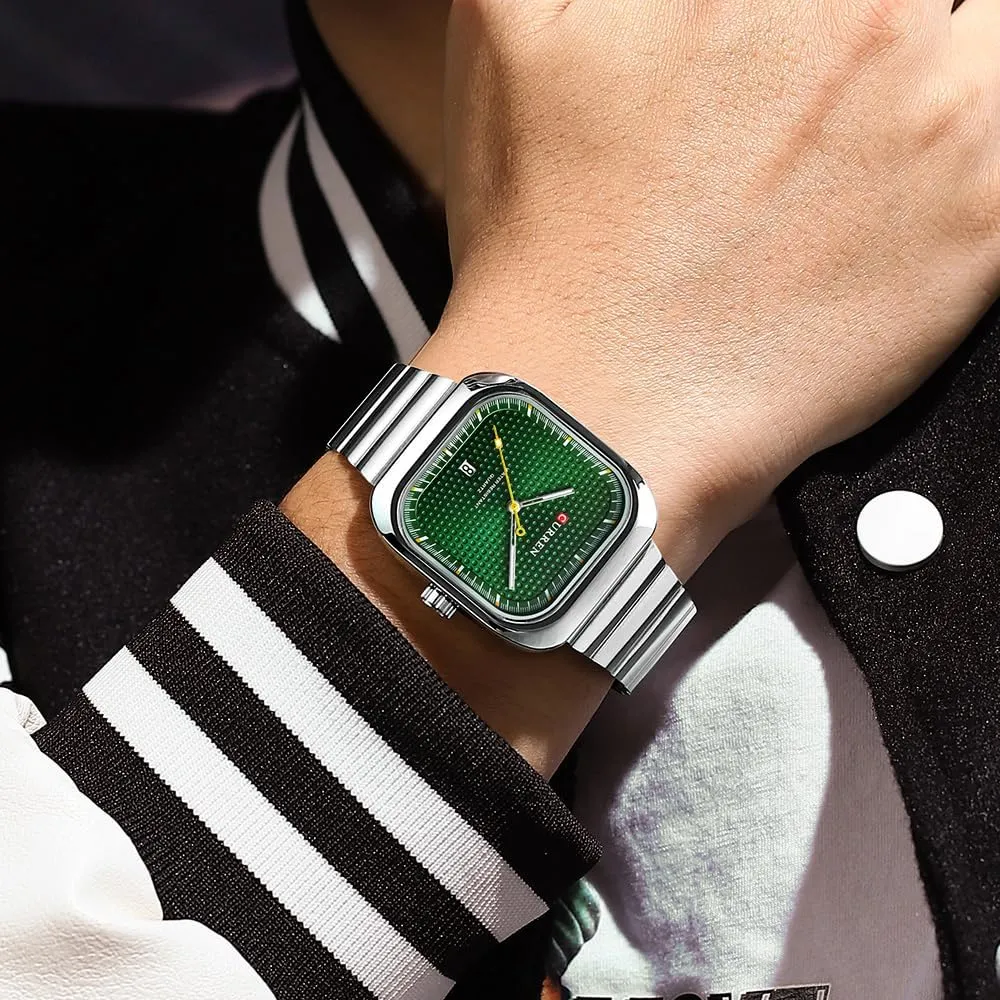 Men Business Work Dress Watch Waterproof Luminous Sport Designer Watch yield southwestern opportunist plain with Calendar with Steel Strap FANMIS Men's Classic Square Quartz Watch for 