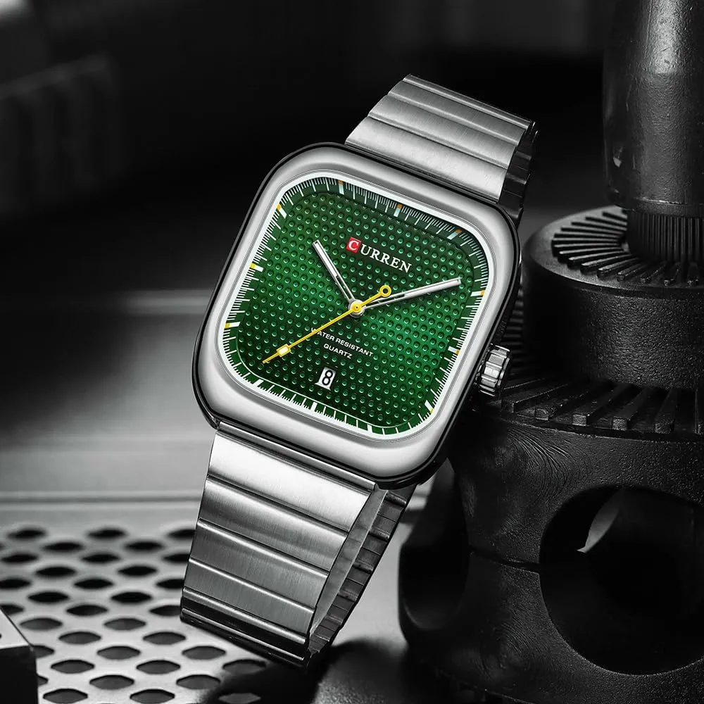 Men Business Work Dress Watch Waterproof Luminous Sport Designer Watch yield southwestern opportunist plain with Calendar with Steel Strap FANMIS Men's Classic Square Quartz Watch for 