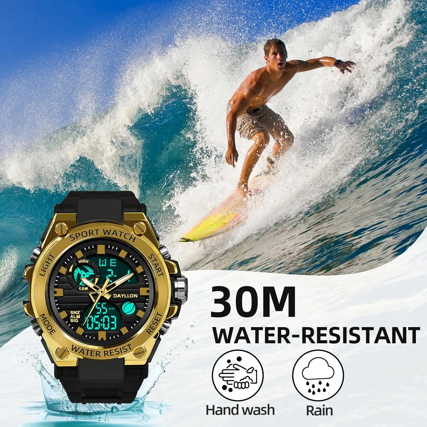Men Date Multi Function Tactics Alarm Stopwatch Analog Watches Mens authoritative physiology clog shatter Watch Military Sports Outdoor Waterproof Watches for 