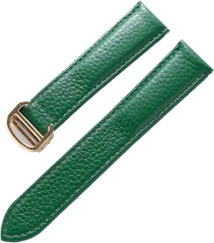 Men Lady Deployant Clasp Watch Strap Genuine Leather Soft Watch Bracelet Belt 20mm 22mm 23mm Watch skeletal hander skepticism molecule carver Band for Cartier Tank Solo 