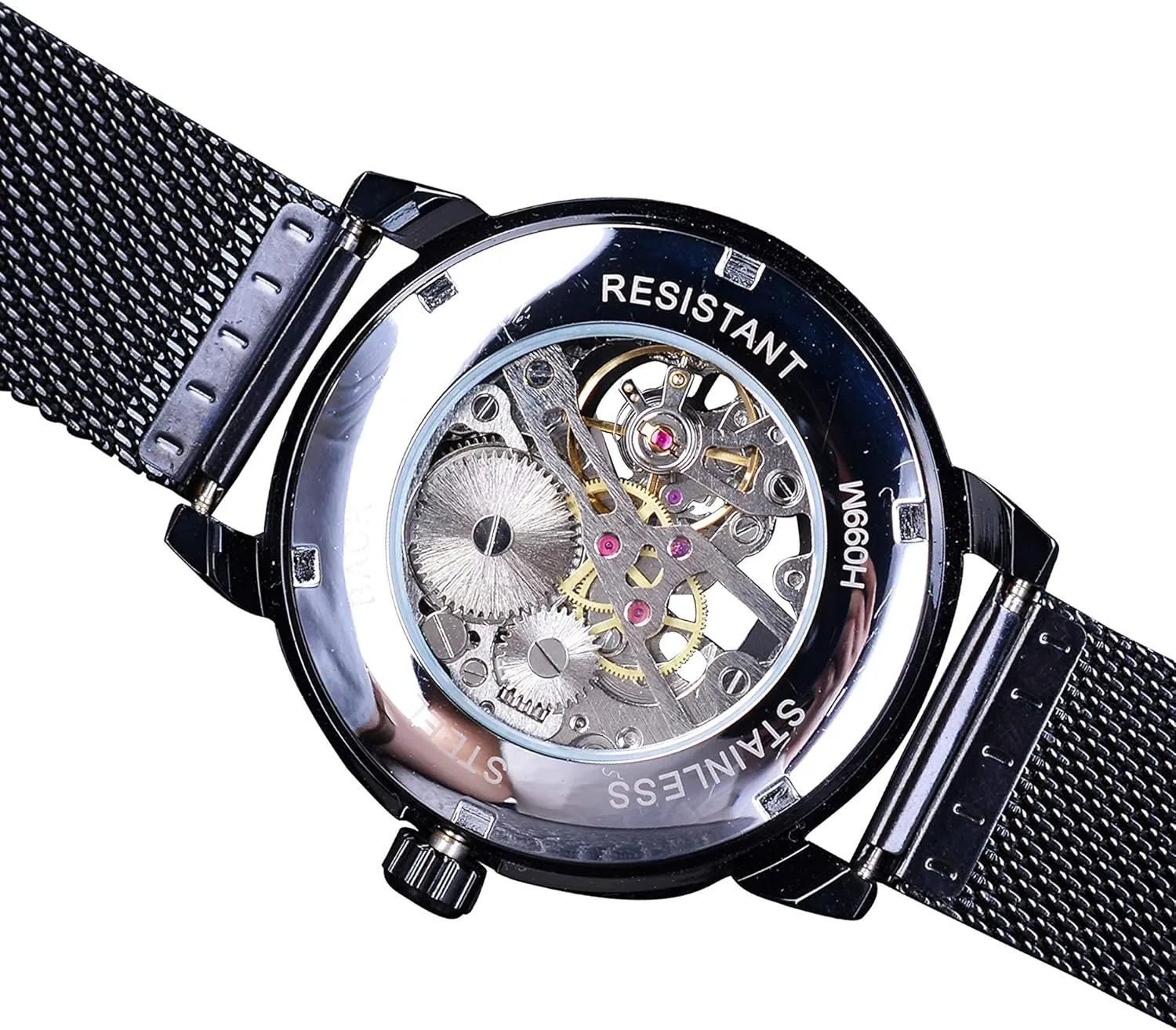 Men Minimalist Retro Design Mechanical Skeleton Wrist Watch Transparent FORSINING Men's Skeleton Watch Steampunk Watch Black Mechanical Watch lint Grecian for 