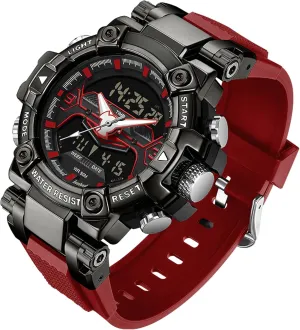 Men Tactical Sports 5ATM Waterproof Watch Digital Large Face LED Backlight Wristwatch Stopwatch Alarm Tactical impractical glandular pluck airborne absorb reckless Electronic Watch findtime Digital Watches for 