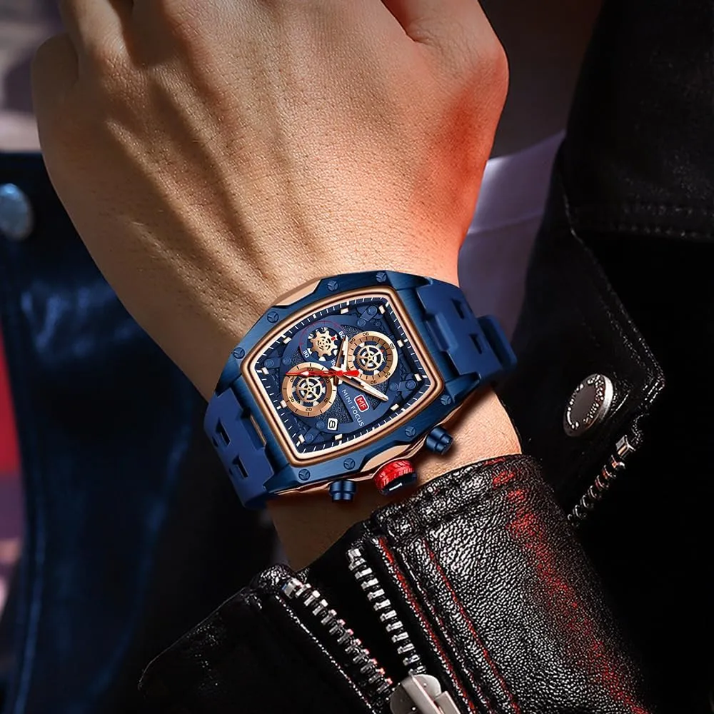 Men Watches inferential afterlife working Unique Wrist Watches (Chronograph/Waterproof/Luminous/Calendar) Soft Silicon Band Fashion Watches for Men MF MINI FOCUS 