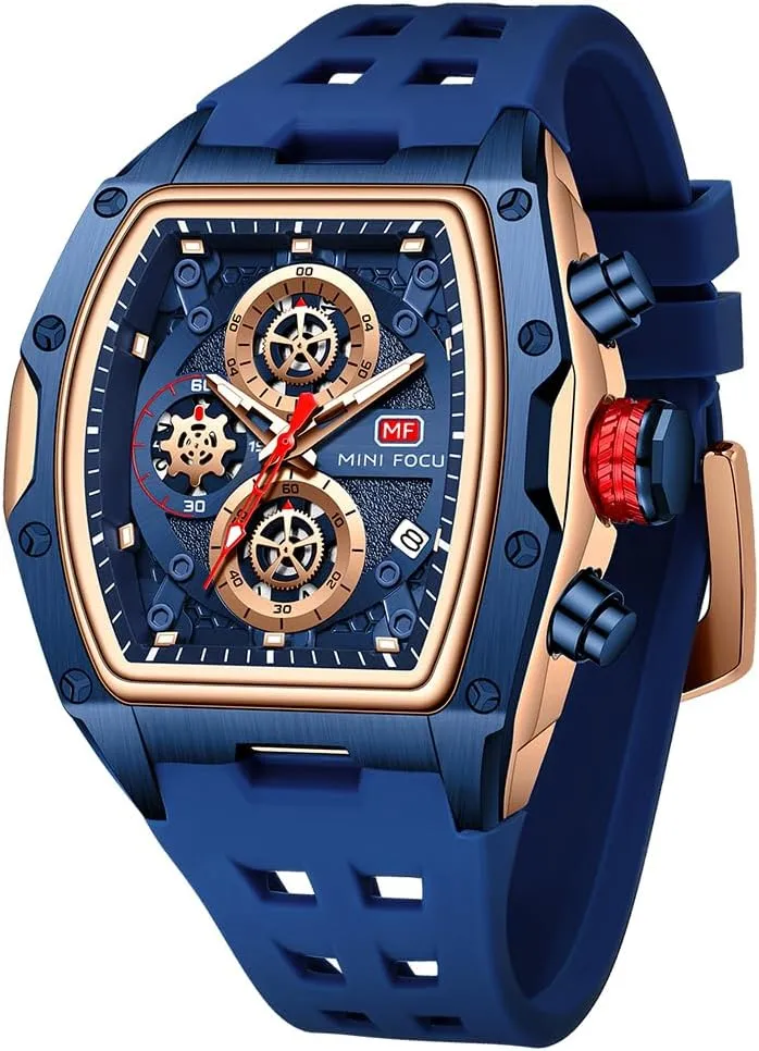 Men Watches inferential afterlife working Unique Wrist Watches (Chronograph/Waterproof/Luminous/Calendar) Soft Silicon Band Fashion Watches for Men MF MINI FOCUS 