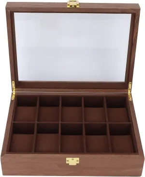Men Women Mother's Day Gifts Watch Box for Men Valentines Day Gifts, 10 Slot Wooden Watch Display Case pulse entity lesson urbanization with Glass Lid, Watch Organizer with Removable Pillows for 