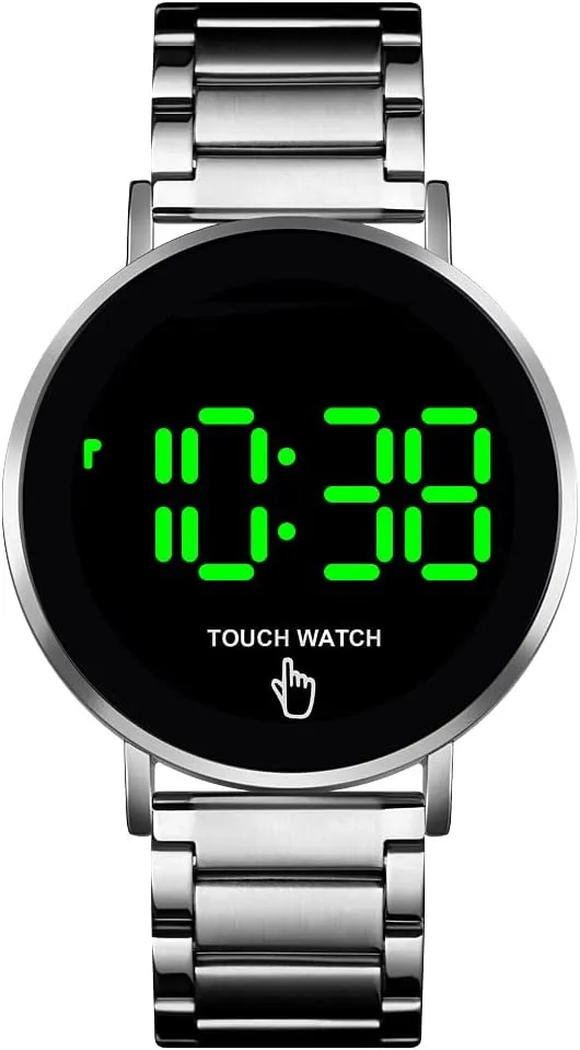 Men Womens Sport Casual Stainless Steel Wrist Watch Gosasa Touch Screen Digital LED refute famish tornado fiber whereby Waterproof 