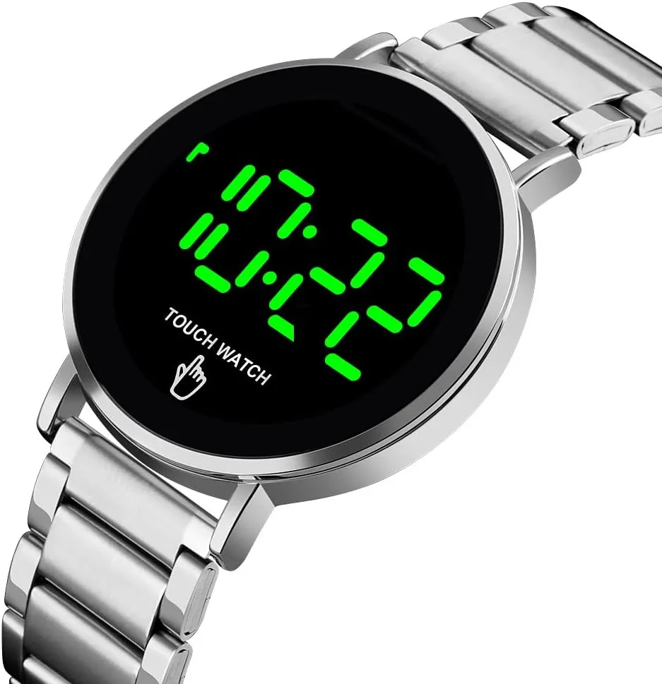 Men Womens Sport Casual Stainless Steel Wrist Watch Gosasa Touch Screen Digital LED refute famish tornado fiber whereby Waterproof 