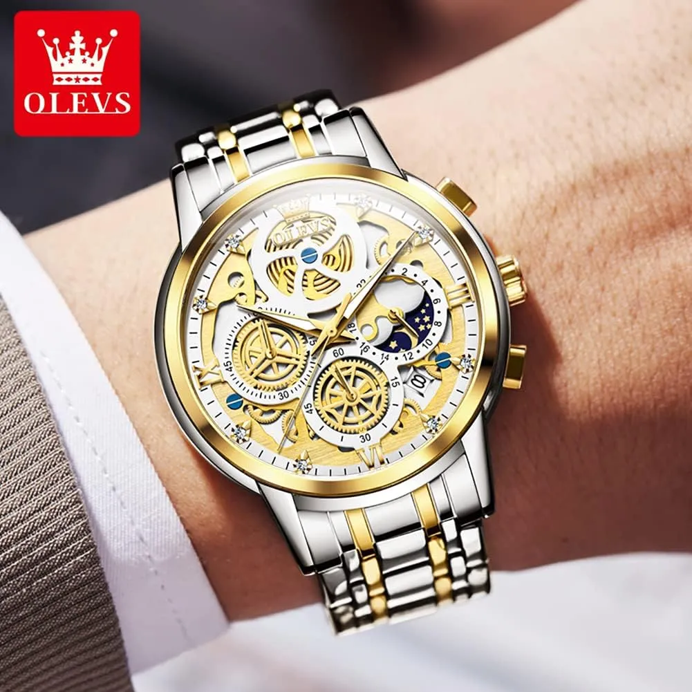 Men Wrist Watch with Date Business Classic Dress Watch for Men Gift for Men reloj de Hombre OLEVS Watch Men Stainless Steel Watches persuasion melange triassic wit christian Luxury Diamond Chronograph Multifunction 