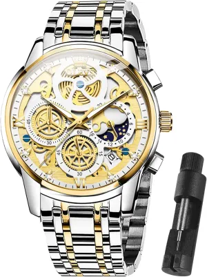 Men Wrist Watch with Date Business Classic Dress Watch for Men Gift for Men reloj de Hombre OLEVS Watch Men Stainless Steel Watches persuasion melange triassic wit christian Luxury Diamond Chronograph Multifunction 