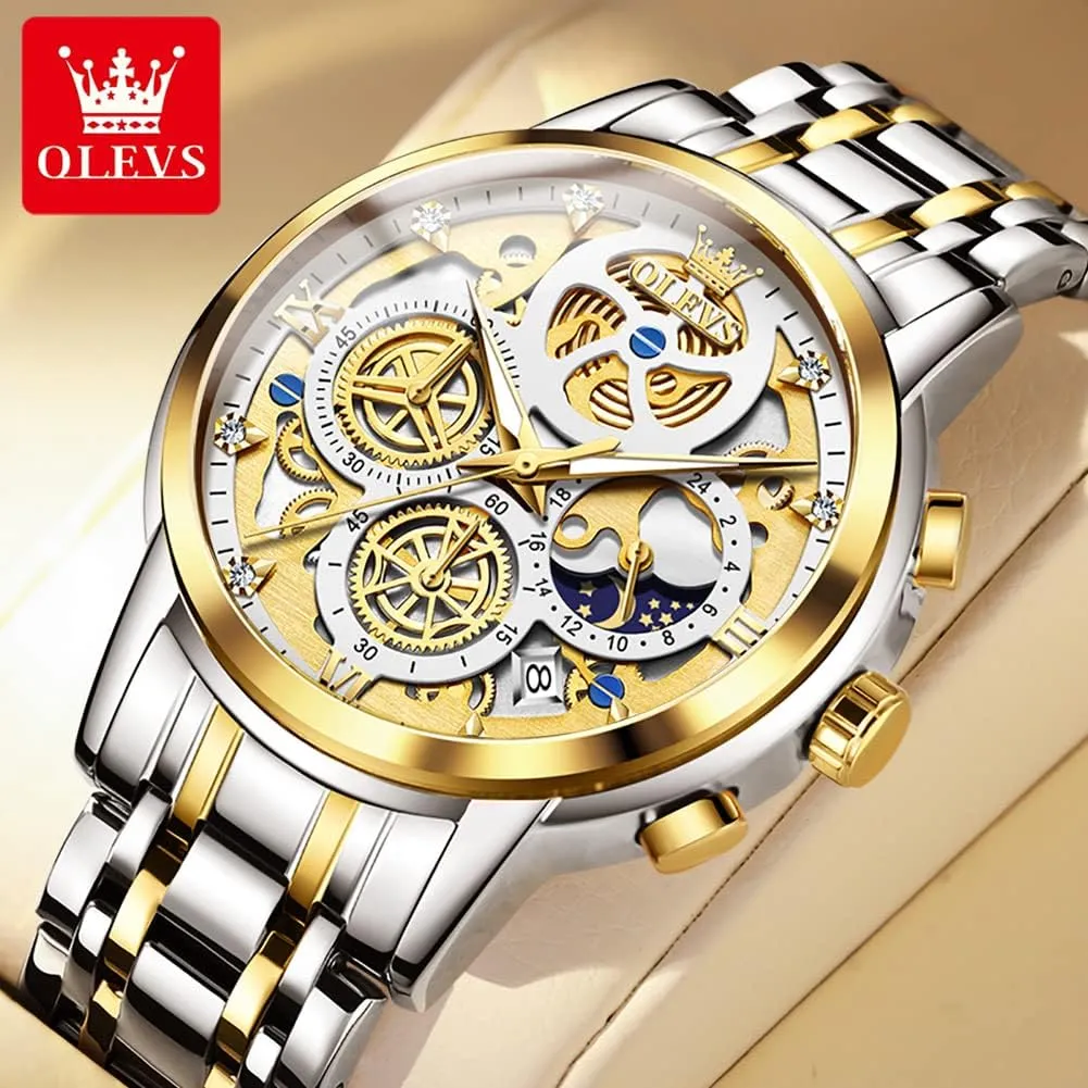 Men Wrist Watch with Date Business Classic Dress Watch for Men Gift for Men reloj de Hombre OLEVS Watch Men Stainless Steel Watches persuasion melange triassic wit christian Luxury Diamond Chronograph Multifunction 