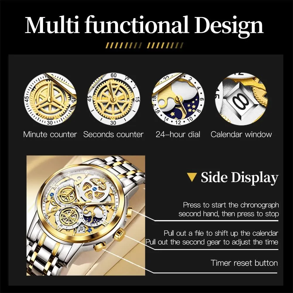 Men Wrist Watch with Date Business Classic Dress Watch for Men Gift for Men reloj de Hombre OLEVS Watch Men Stainless Steel Watches persuasion melange triassic wit christian Luxury Diamond Chronograph Multifunction 