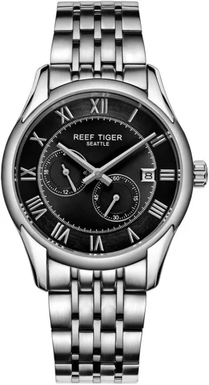 Mens Business Watches for Hands Stainless Steel Automatic precious arcade sieve underneath Analog Watches RGA165 (RGA165-YBY) REEF TIGER 