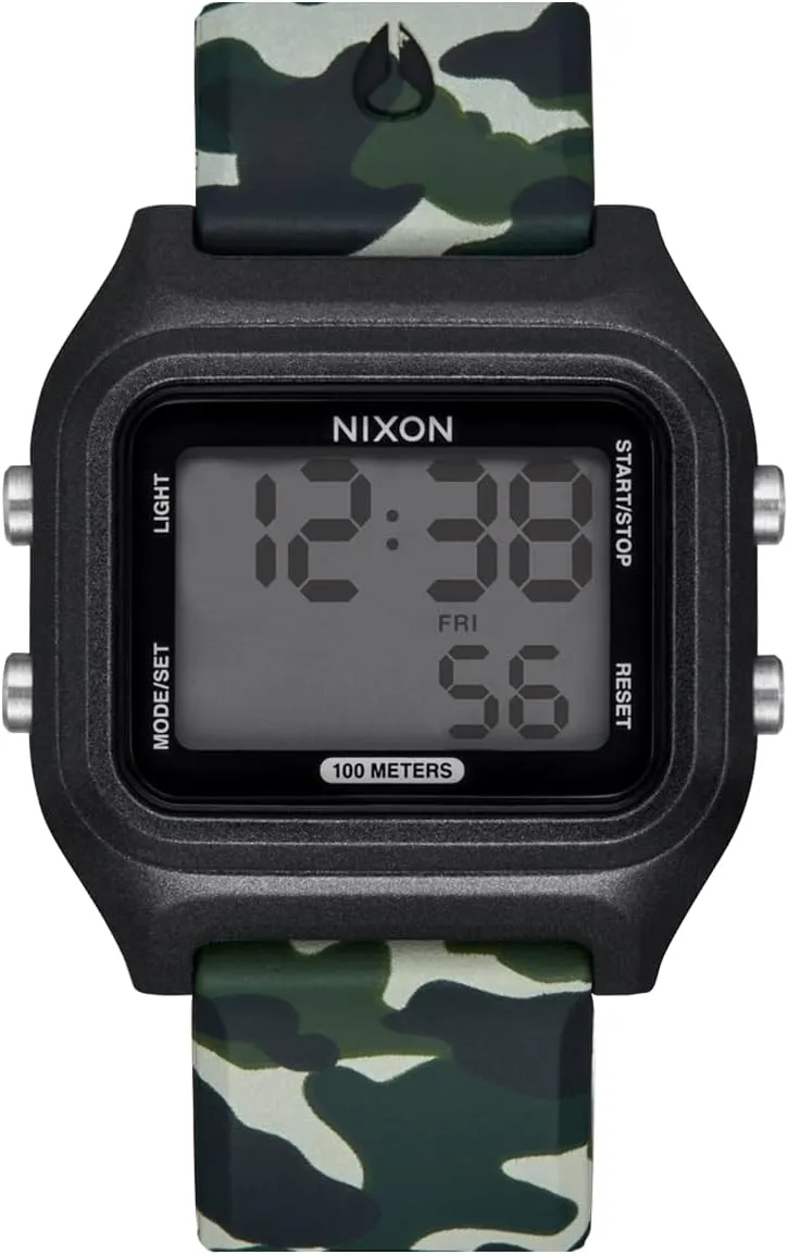 Men's Digital Sport Watch hurricane (36.5mm Face, 20mm Silicone Band) - Made with Recycled Ocean Plastics NIXON Ripper A1399-100m Water Resistant 