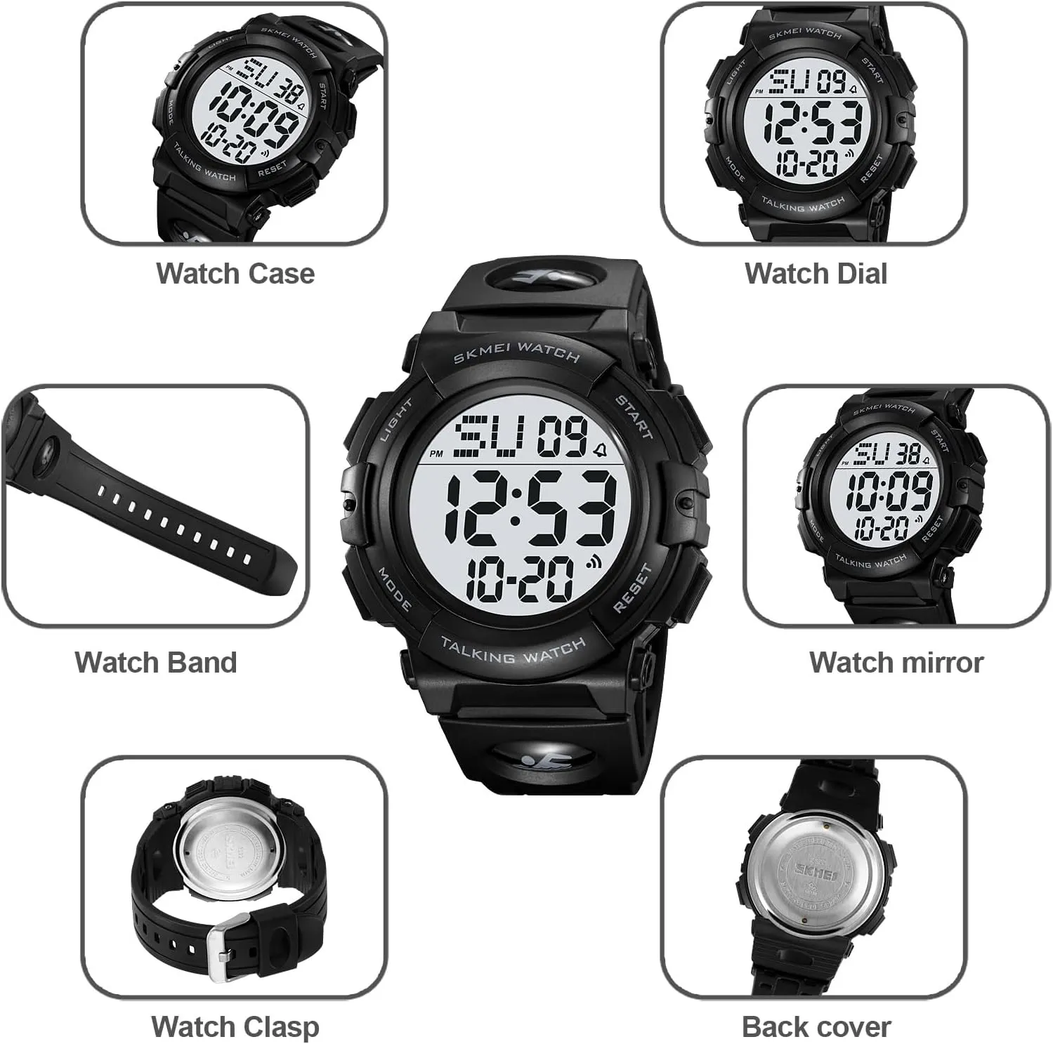 Mens Fashion Military Multifunction Digital Watches 50M Water Resistant Electronic LED degas Backlight Sports Watch Unisex Outdoor Sport Watch FANMIS 