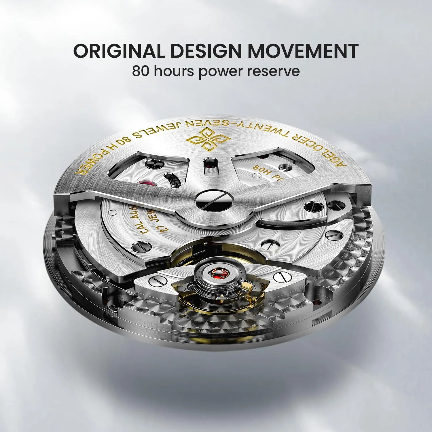 Men's Mechanical Watch, Luxury Automatic Skeleton Leather Men's Wrist Watches AGELOCER Major Breakthrough 29.51-Days interface MoonPhase Original Astronomer 