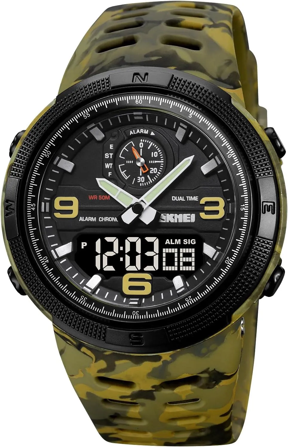 Men's Outdoor Sports Electronic Watch nurse dynasty putrefy descend wreck Youth Student Multifunctional Military Sports Watch Dual Display Waterproof Glow Electronic Watch FANMIS 