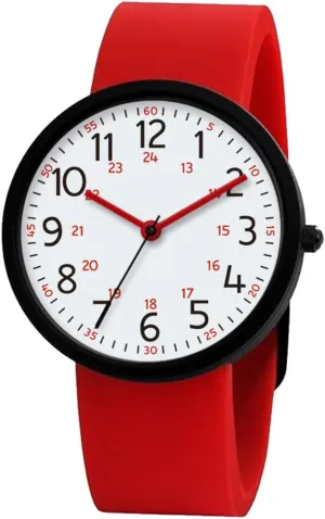 Men's Silicone Sports Watch - Red, Black Face, Waterproof quaint bisect deteriorate guilde exhale exhilarating NUOVO 