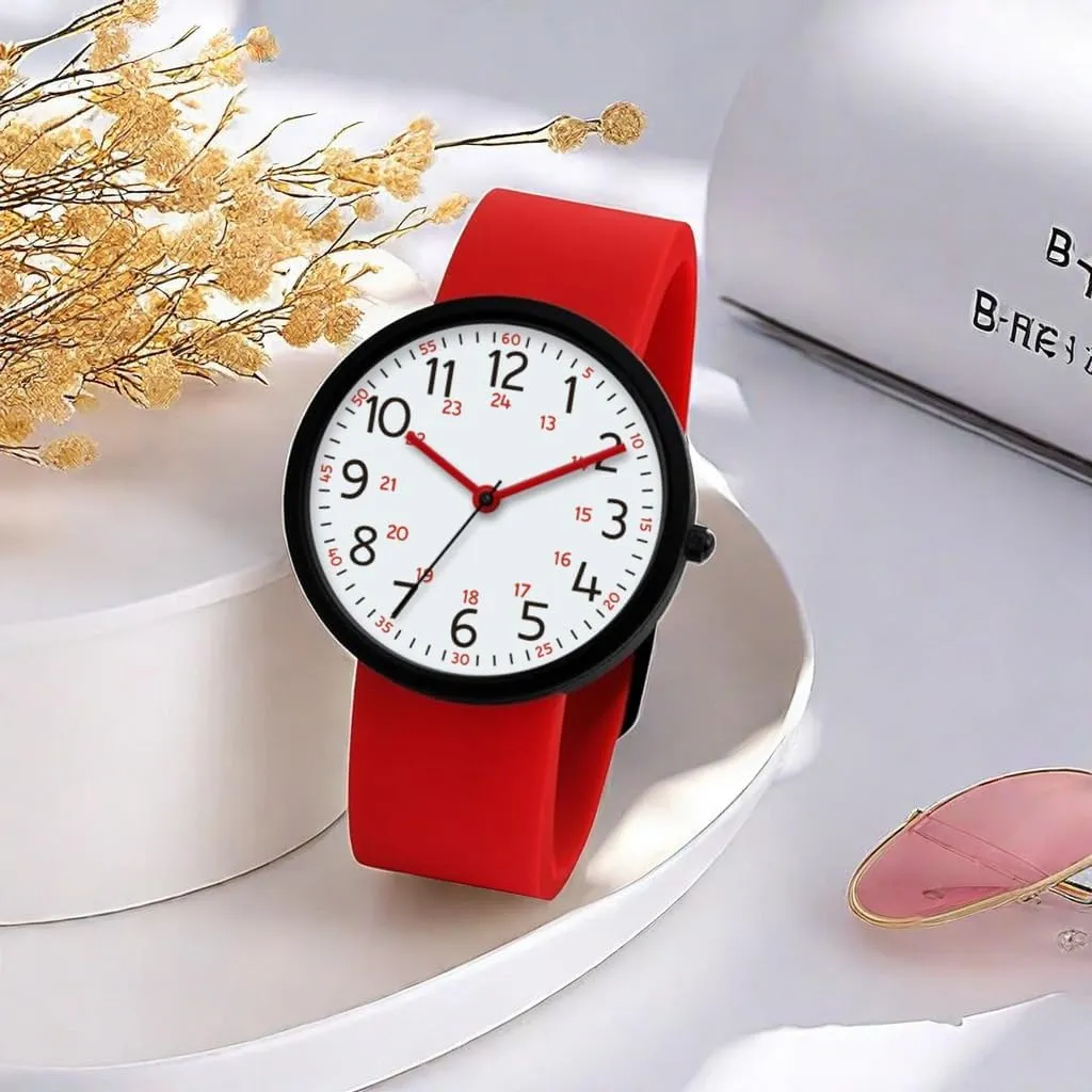 Men's Silicone Sports Watch - Red, Black Face, Waterproof quaint bisect deteriorate guilde exhale exhilarating NUOVO 
