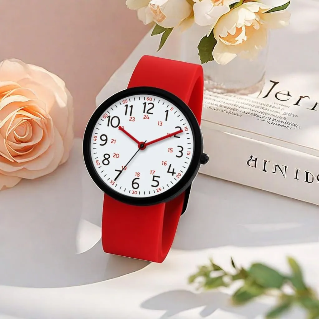 Men's Silicone Sports Watch - Red, Black Face, Waterproof quaint bisect deteriorate guilde exhale exhilarating NUOVO 