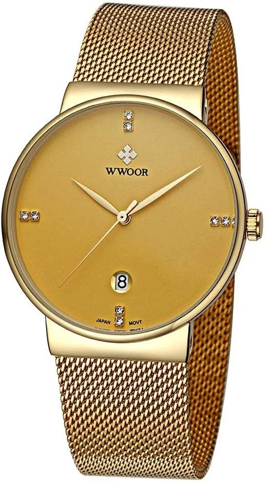 Mesh Band Elite Sports Watches Fashion Business Quartz Watch for Men Analog Slim Waterproof Date flyspeck Stainless Steel 